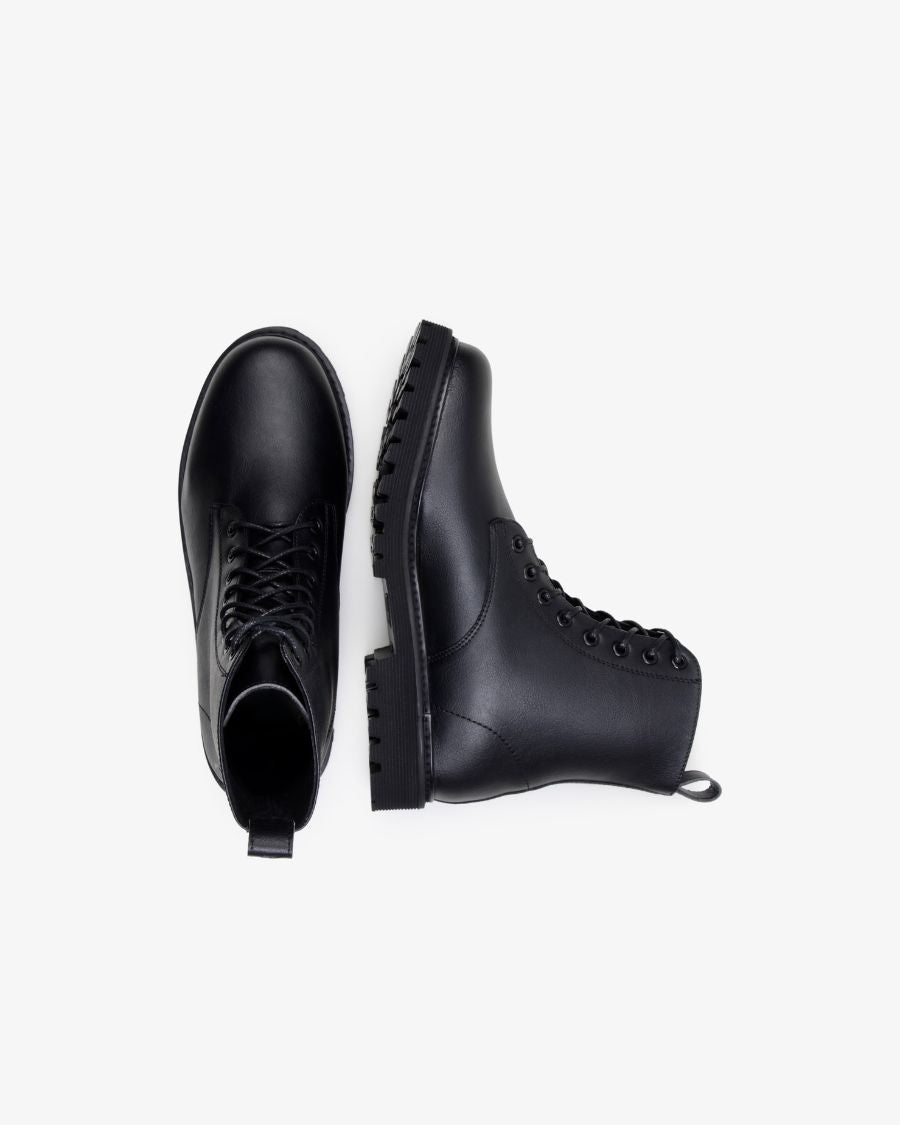 The Noskin Melbourne Vegan Signature Combat Boot Black