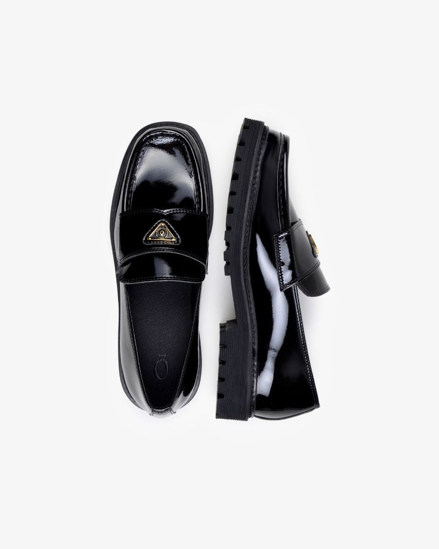 The Noskin Vegan Melbourne Lulie Patent Loafer Black