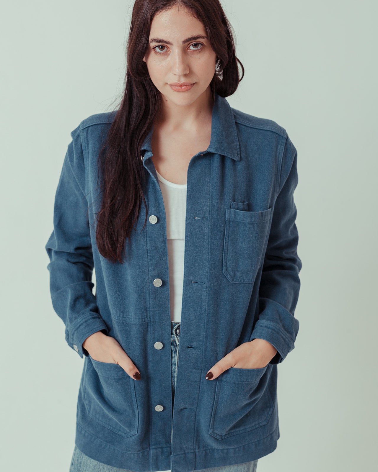 Noskin Hemp Worker Jacket in blue