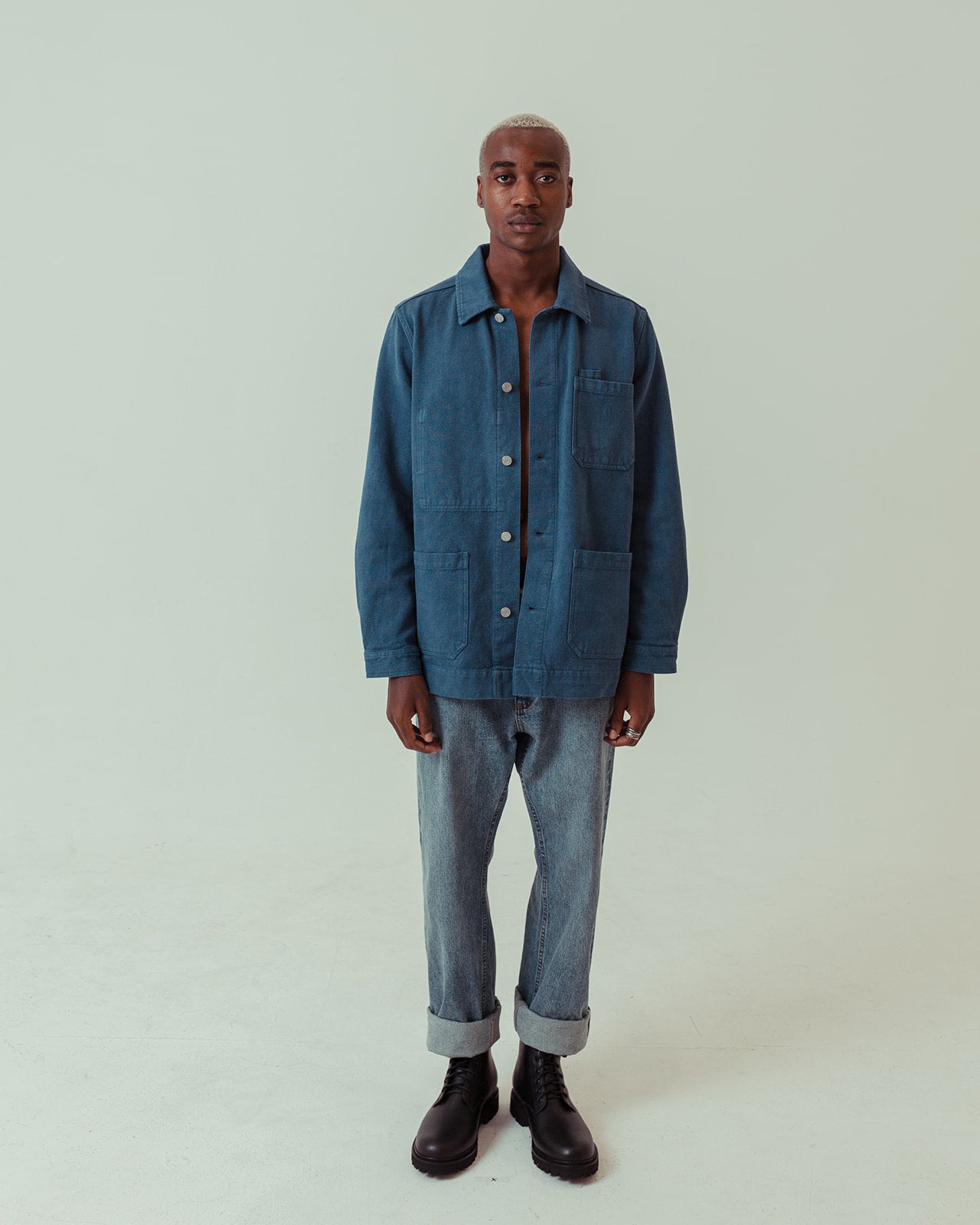 Noskin Hemp Worker Jacket in blue