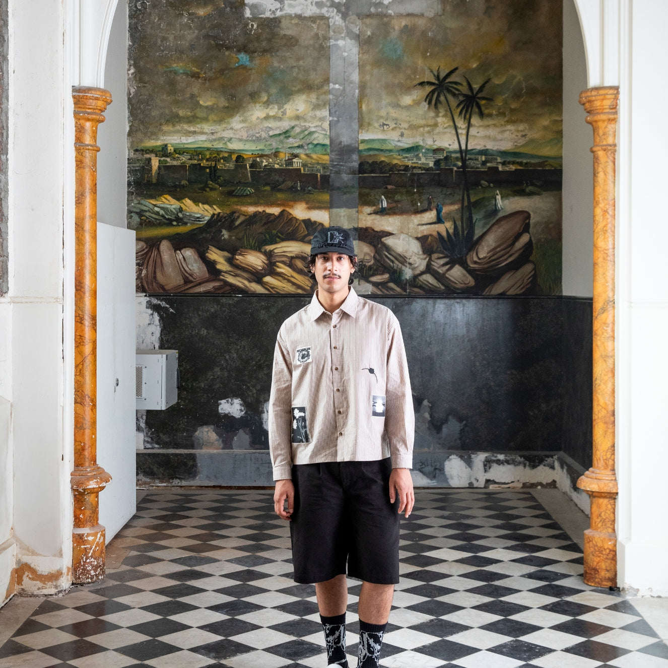 Noskin Horizon Long Sleeve Button up patched shirt