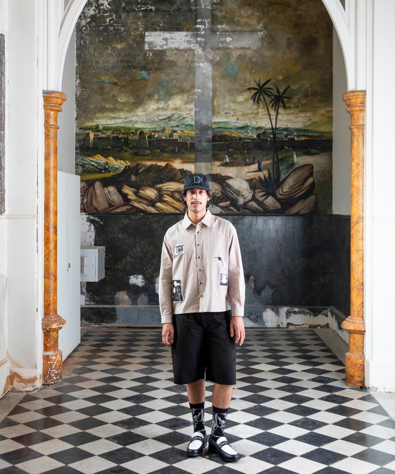 Noskin Horizon Long Sleeve Button up patched shirt