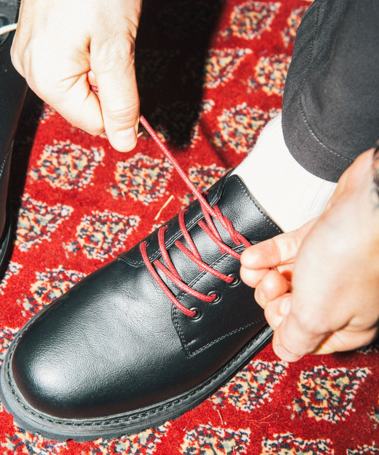 Noskin burgundy red laces