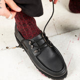 The Solent boat shoe in black on a Vibram sole from Noskin