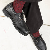The Solent boat shoe in black on a Vibram sole from Noskin
