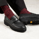 The Holloway penny loafer in black on a Vibram sole from Noskin