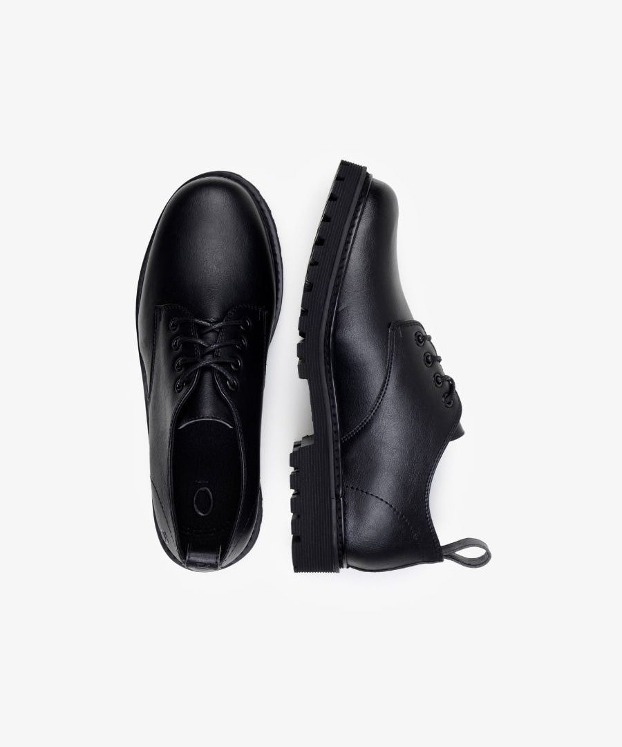 The Noskin Melbourne Vegan Derby Shoe Black