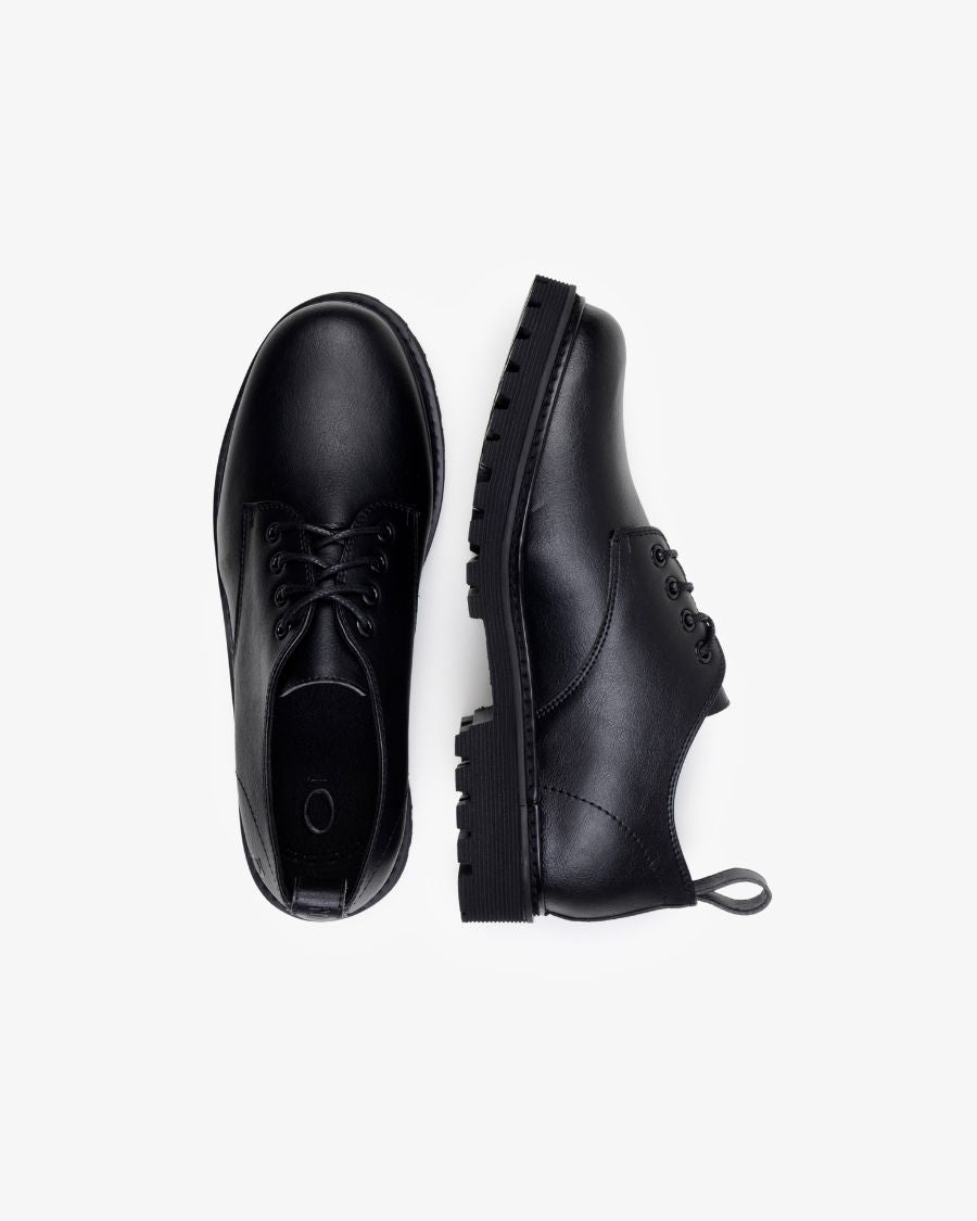 The Noskin Melbourne Vegan Derby Shoe Black