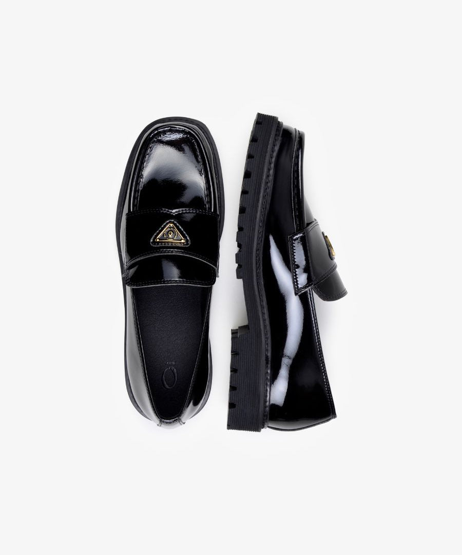 The Noskin Vegan Melbourne Lulie Patent Loafer Black