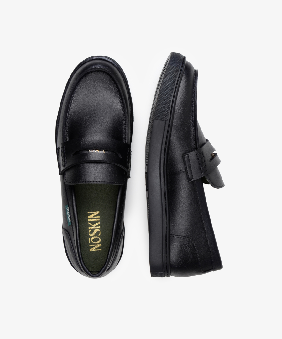 The Noskin Cash Vegan Penny Loafer - Black