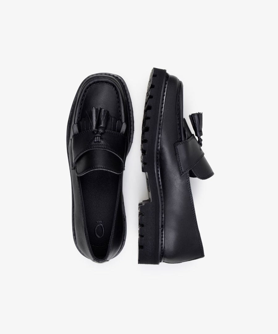 The Noskin Vegan Melbourne Mater Tassle Loafer Black