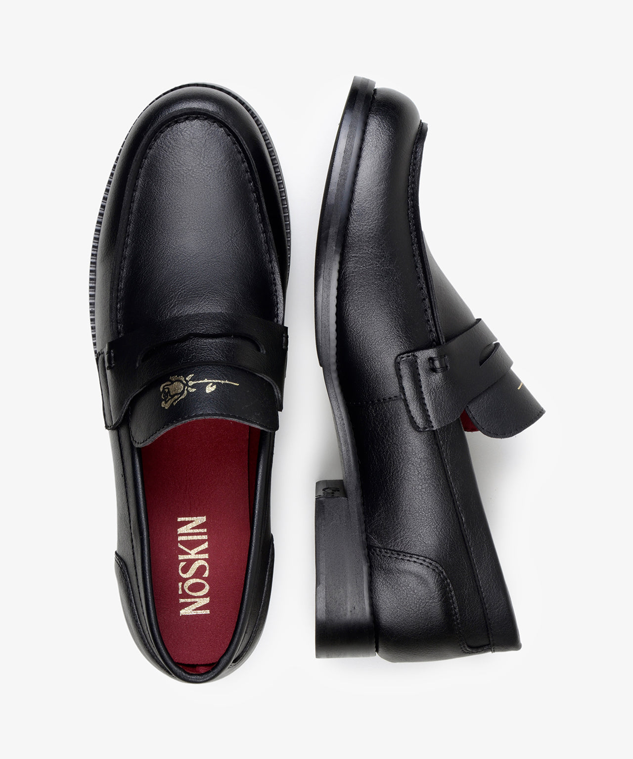 The Rose Loafer - Black + Gold