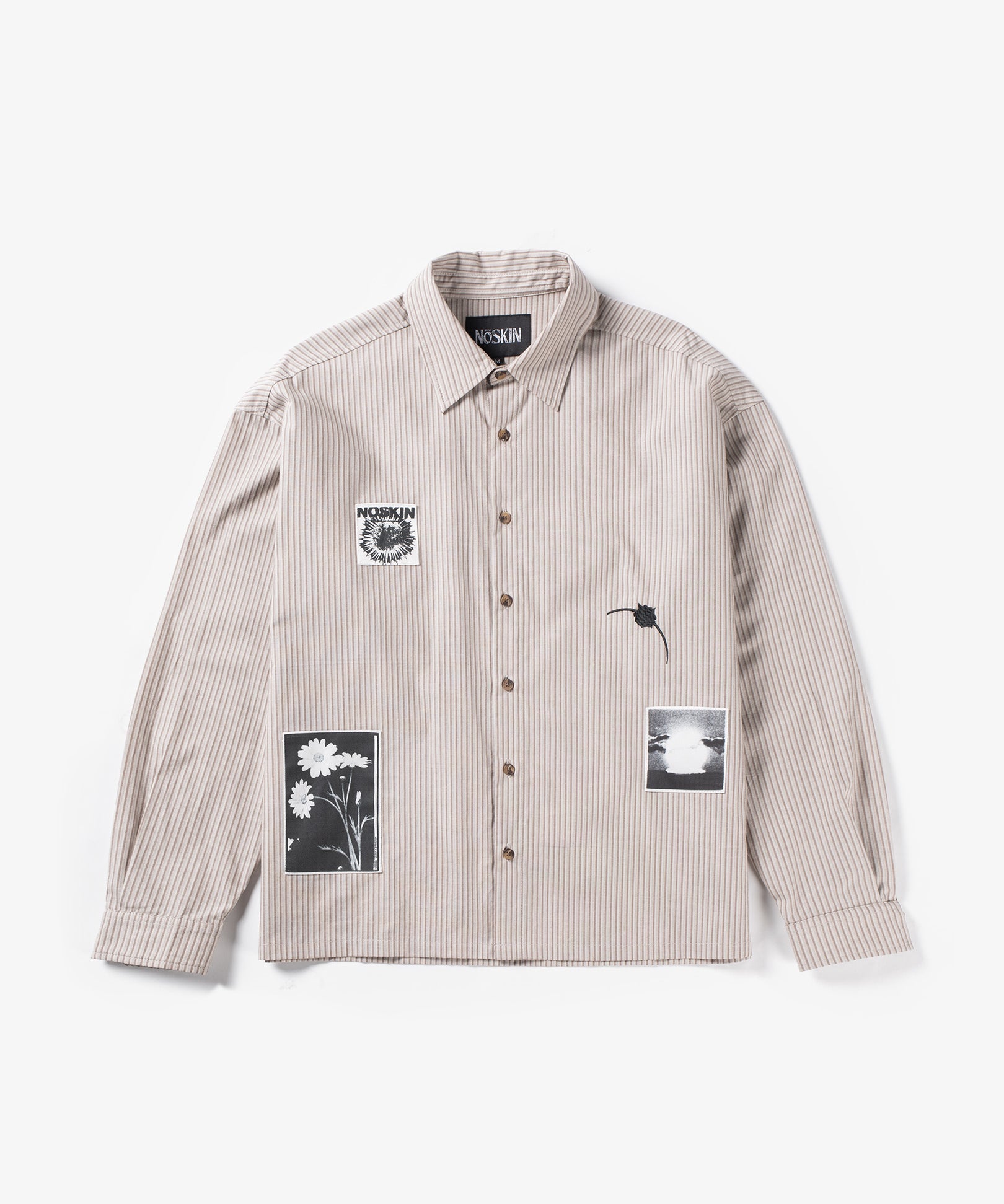 Noskin Horizon Long Sleeve Button up patched shirt