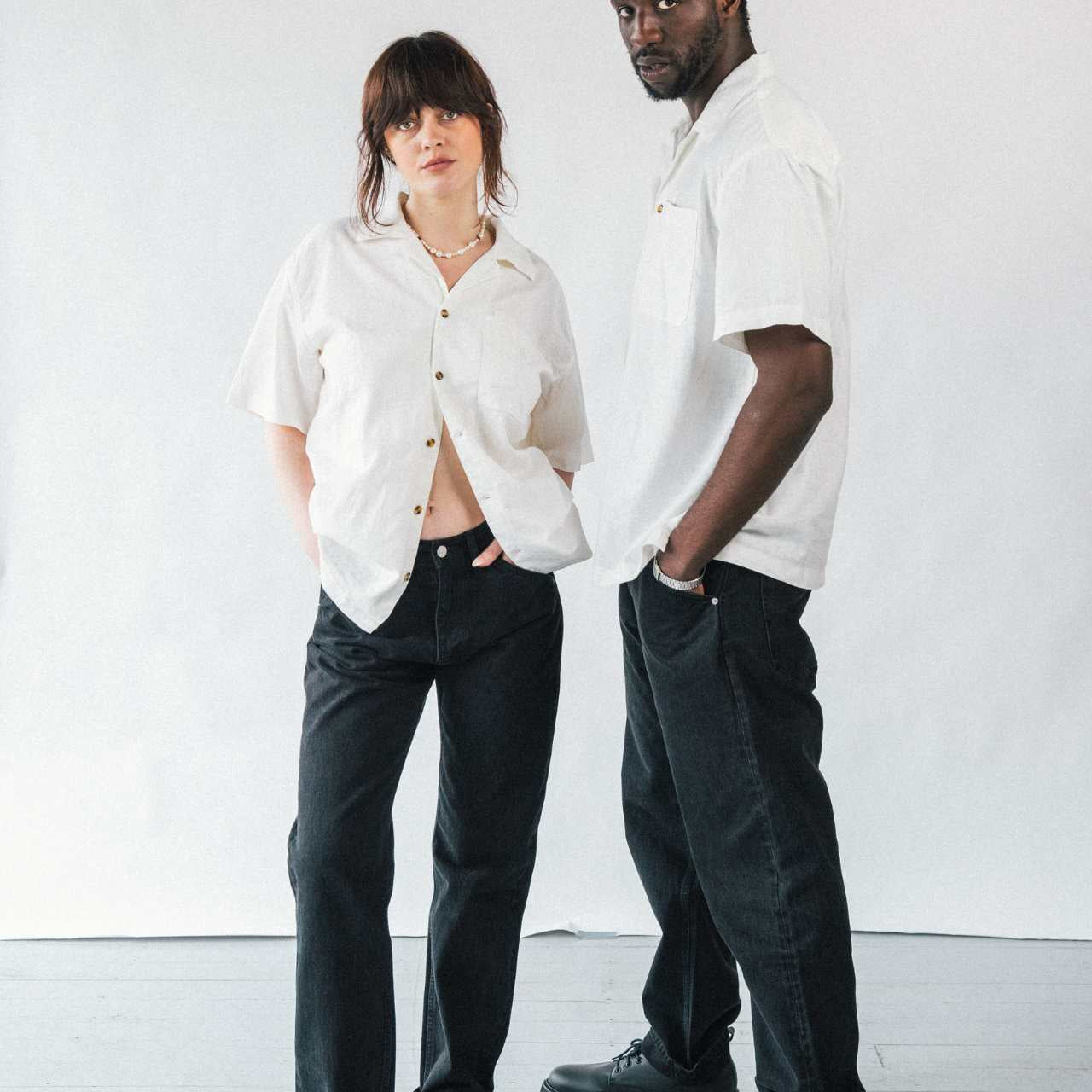 The Noskin Hemp and Organic Cotton Easey Short Sleeve Shirt in blue