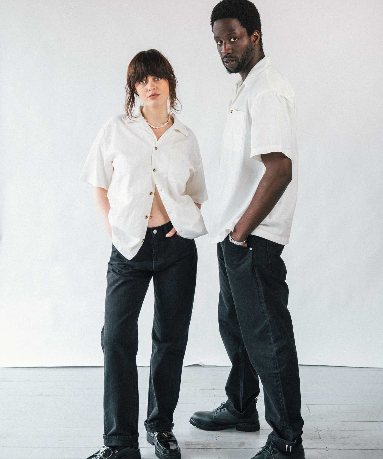 The Noskin Hemp and Organic Cotton Easey Short Sleeve Shirt in blue