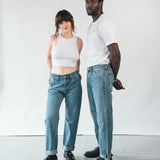 Noskin Recycled Japanese Denim Jeans in Stone Wash