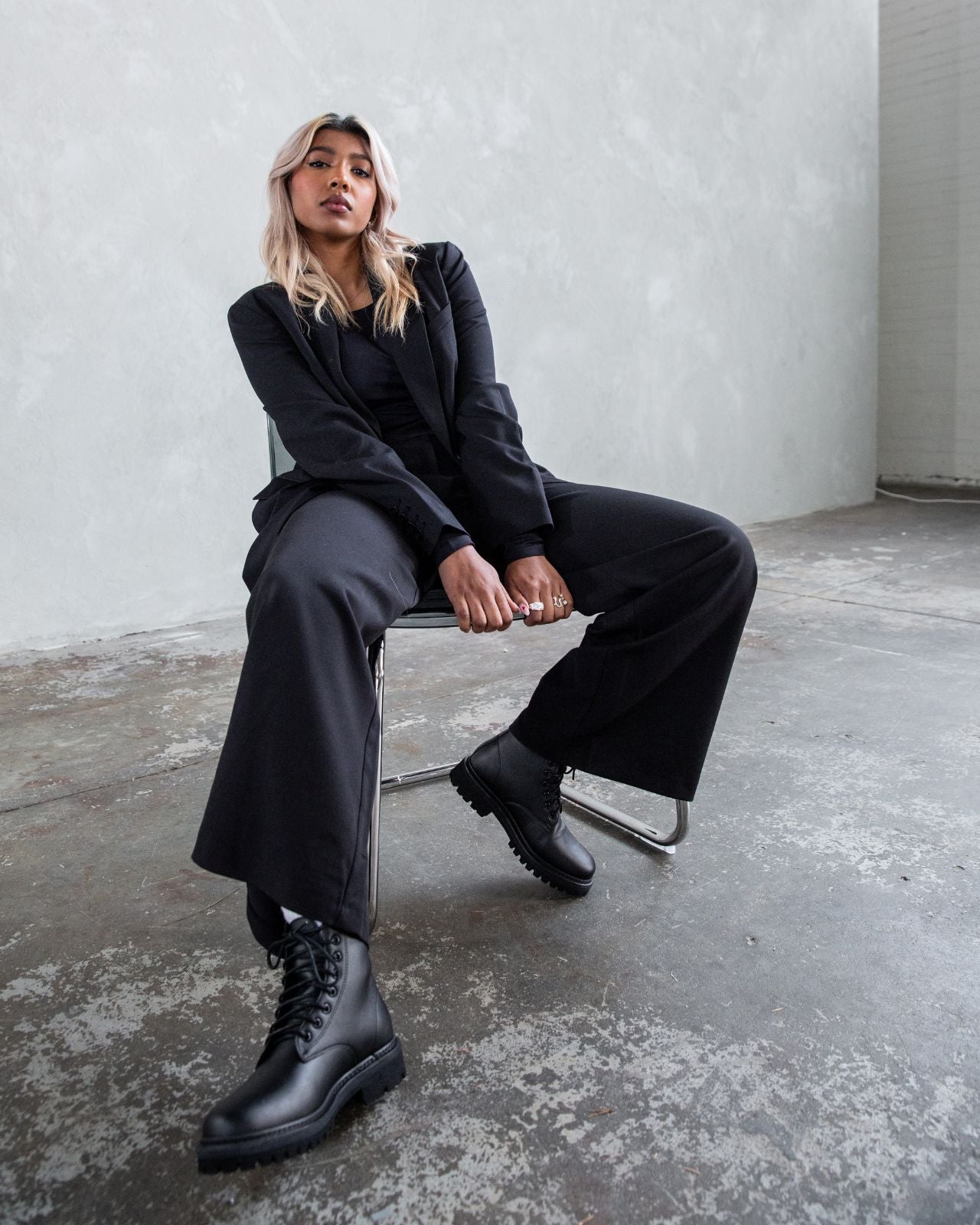 Noskin Vegan Combat Boot Black