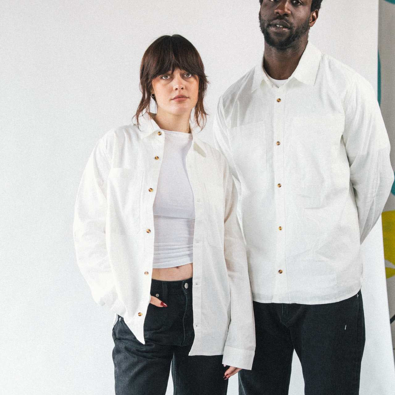 The Noskin Hemp and Organic Cotton Easey Long Sleeve Shirt in natural