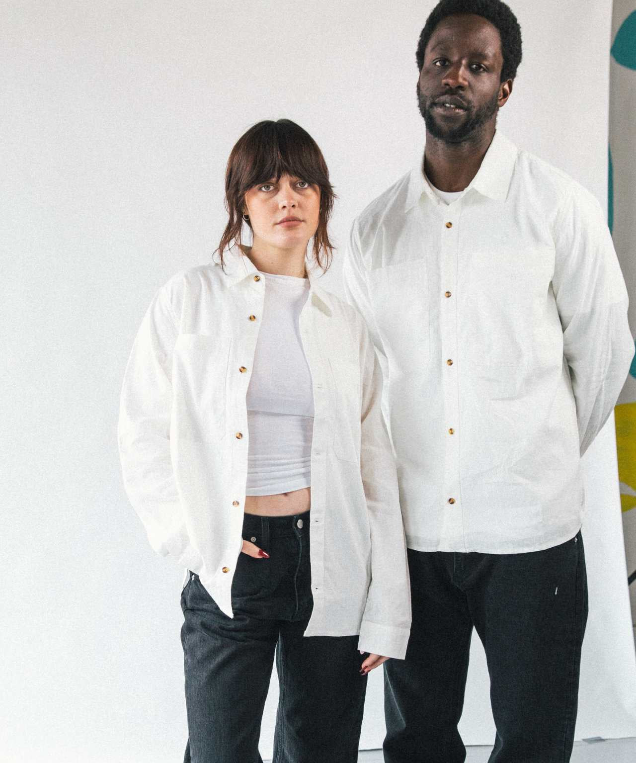 The Noskin Hemp and Organic Cotton Easey Long Sleeve Shirt in natural