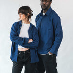 The Noskin Hemp and Organic Cotton Easey Long Sleeve Shirt in blue