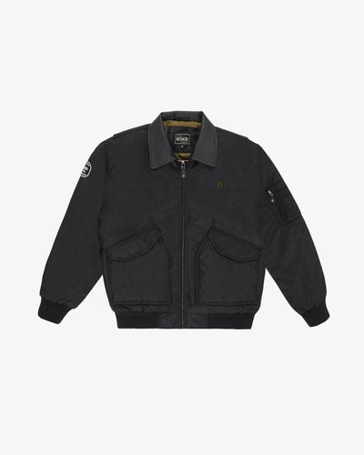 The Noskin Recycled Outer and Vegan Cactus Leather Bomber Jacket 