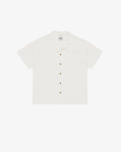 The Noskin Hemp and Organic Cotton Easey Short Sleeve Shirt in natural