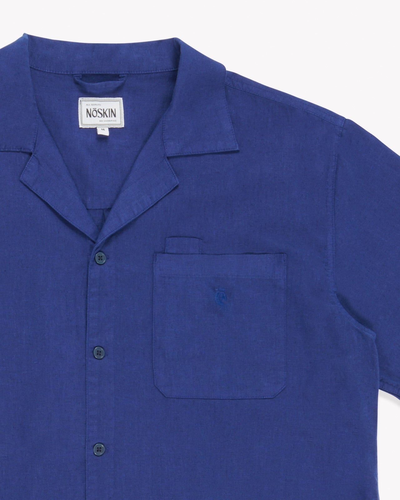 The Noskin Hemp and Organic Cotton Easey Short Sleeve Shirt in blue