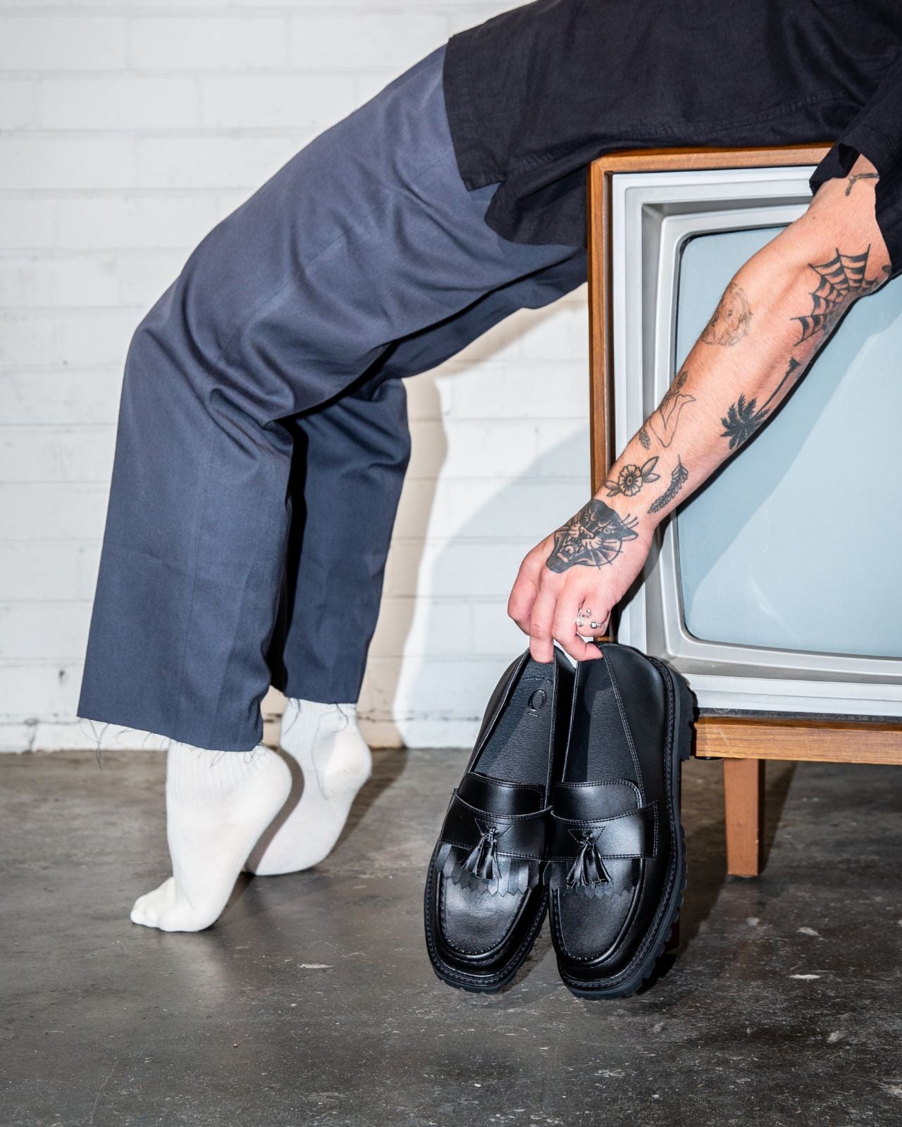 Noskin Vegan Footwear Mater Tassle Black Loafer